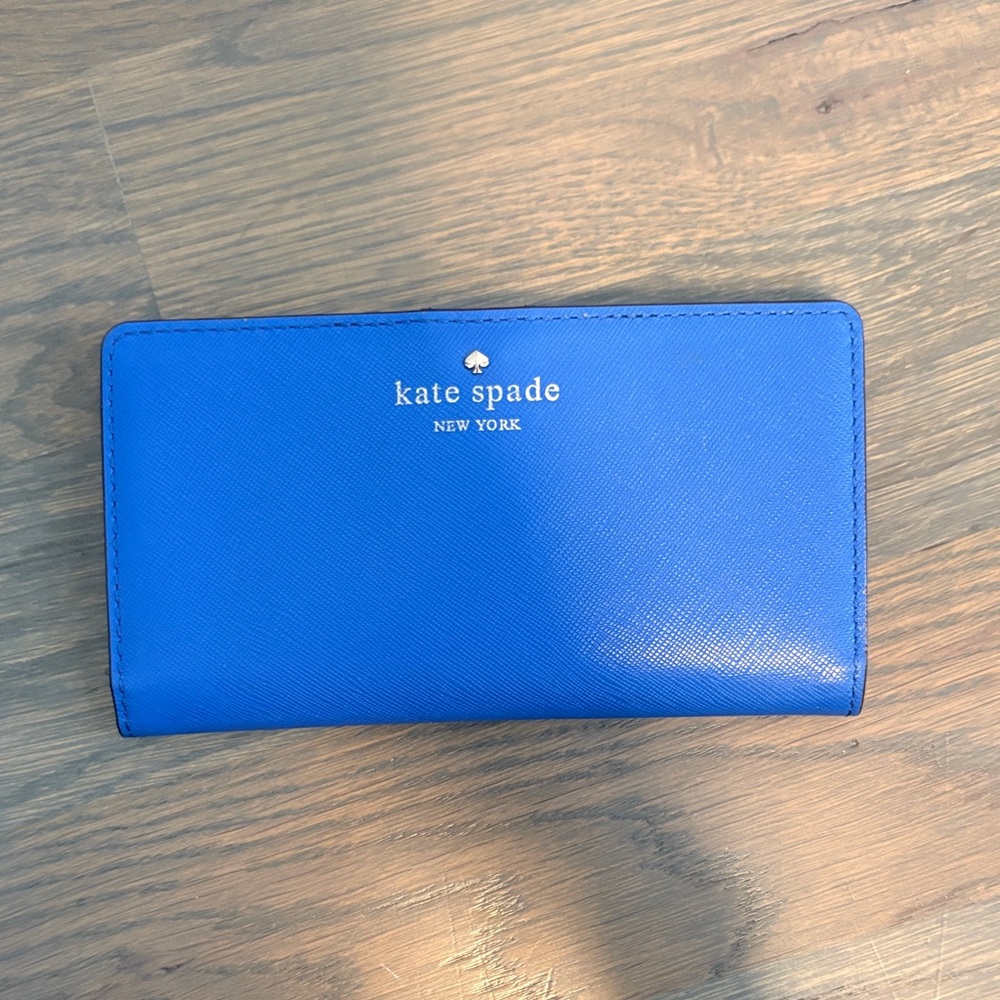 Kate Spade ‘Mikas Pond’ Vibrant Blue Bifold Leather Wallet